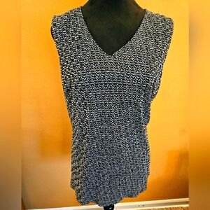 JM Studio Black Confetti Pattern Women's Sleeveless Top